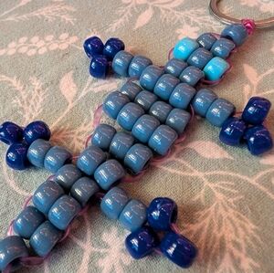 Pony Bead Lizard Keychain